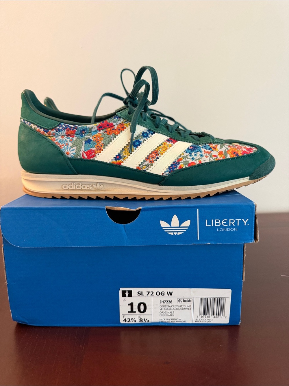 adidas Green Floral Liberty SL 72 Sneaker